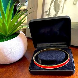 Kate Spade Red Enamel “Take Heart” Bangle Bracelet